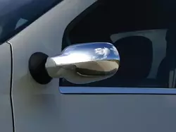 Накладки на дзеркала повні (2 шт.) OmsaLine - Італійська нержавейка для Dacia Logan I 2005-2008 рр