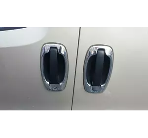 Окантовка дверної ручки (4 шт, нерж) Carmos - Турецька сталь для Peugeot Bipper 2008-2024 рр