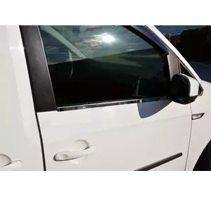 Окантовка вікон (2 шт., нерж) Carmos - Турецька сталь для Volkswagen Caddy 2015-2020 рр
