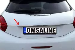 Хром планка над номером OmsaLine (нерж) для Peugeot 208 2012-2019 рр