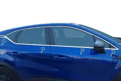 Окантовка вікон (8 шт, нерж.) для Renault Captur 2019-2024 рр
