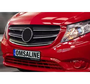 Накладки на решітку 2020-2024 (5 шт, нерж) OmsaLine - Італійська нержавійка для Mercedes Vito / V-class W447 рр