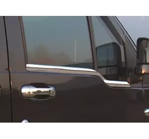 Зовнішня окантовка вікон (2 шт., нерж.) OmsaLine - Італійська нержавійка для Ford Connect 2010-2013 рр