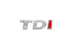 Напис Tdi (косою шрифт) TD - хром, I - червона для Volkswagen Polo 2010-2017 рр