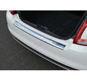 Накладка на задній бампер 3D/Cabrio (OmsaLine, нерж.) для Fiat 500/500L