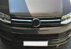 Накладки на решітку верхня 2015-2019 (2 шт, нерж) OmsaLine - Італійська нержавійка для Volkswagen T6