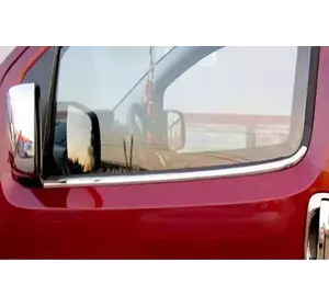 Зовнішня окантовка стекол (2 шт, нерж) OmsaLine - Італійська нержавійка для Peugeot Bipper 2008-2024 рр