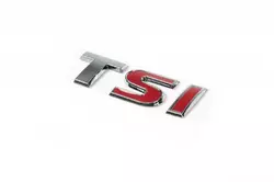 Напис TSI (косою шрифт) T - хром, SI - червона для Volkswagen Golf 7