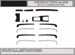 Накладки в салон (kit-2) Чорний для Chevrolet Epica 2006-2024 рр