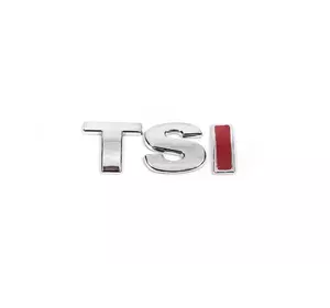 Напис TSI (прямий шрифт) TS - хром, I - червона для Volkswagen Golf 6