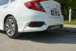 Куточки на задній бампер (під фарбування) для Honda Civic Sedan X 2016-2021 рр