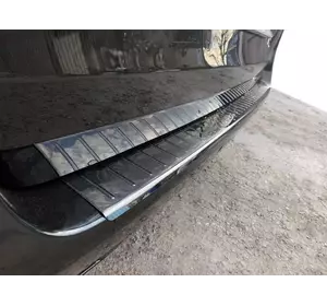Накладка на задній бампер OmsaLine Чорний Хром (нерж) для Mercedes Vito / V-class W447 2014-2024 рр