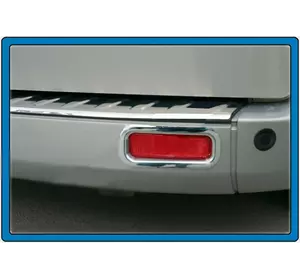 Окантовка задніх рефлекторів (2 шт, нерж.) OmsaLine - Італійська нержавійка для Ford Custom 2013-2022 рр