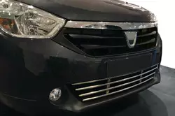 Решітка в бампер (нерж) для Dacia Lodgy 2012-2022 рр