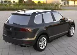 Бокові пороги Allmond Black (2 шт., алюміній) для Volkswagen Touareg 2010-2018 рр