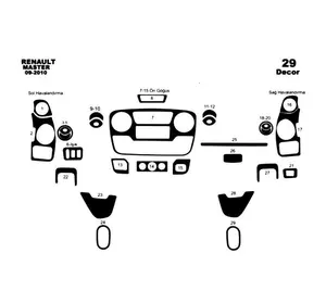 Накладки на панель (велика комплектація) Титан для Renault Master 2011-2024 рр
