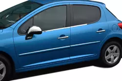 Зовнішня окантовка вікон (4 шт, нерж) для Peugeot 207