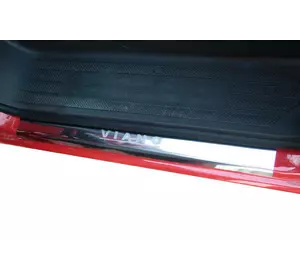 Накладки на пороги Laser-style (2 шт, сталь) для Mercedes Viano 2004-2015 рр