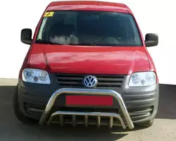 Кенгурятник WT002 (діаметр 60 мм, нерж) для Volkswagen Caddy 2010-2015рр