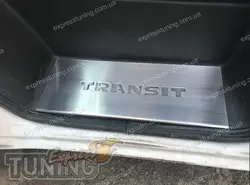 Накладки на внутрішні пороги Carmos V2 (2 шт, сталь) для Ford Transit 2000-2014 рр