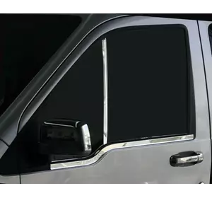 Накладка на вікно-стійку (2 шт., нерж.) OmsaLine - Італійська нержавійка для Ford Connect 2010-2013 рр