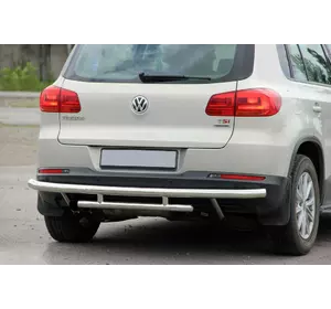 Задній захист AK002-2 (нерж) для Volkswagen Tiguan 2007-2016 рр