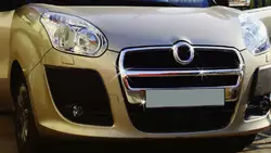 Накладки на решітку радіатора (2010-2015, ПОВНА, нерж.) Carmos - Турецька сталь для Fiat Doblo II рр