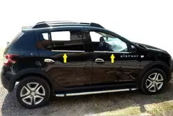 Окантовка вікон (нерж.) OmsaLine - Італійська нержавійка для Dacia Sandero 2013-2020 рр