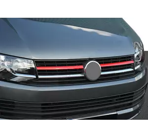 Накладки на решітку верхня 2015-2019 (2 шт, червоні) для Volkswagen T6