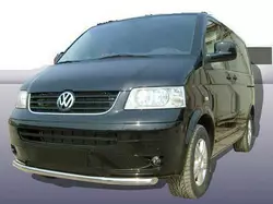 Нижня одинарна губа (нерж) 42мм для Volkswagen T5 Multivan 2003-2010 рр