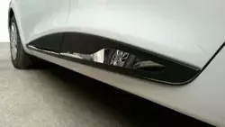 Молдинг дверної прямий (4 шт, нерж) Чорний хром для Renault Clio IV 2012-2019 рр