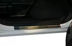 Накладки на пороги (Omsa, 4 шт, нерж.) для Nissan Qashqai 2007-2010 рр