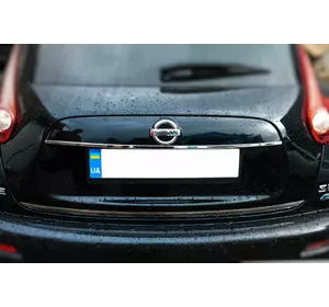 Хром планка над номером (нерж.) OmsaLine - Італійська нержавійка для Nissan Juke 2010-2019 рр