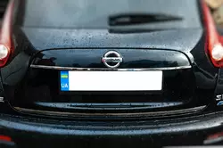 Хром планка над номером (нерж.) OmsaLine - Італійська нержавійка для Nissan Juke 2010-2019 рр