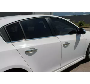Молдинги стекол (нерж) Sedan, Carmos - Турецька сталь для Chevrolet Cruze 2009-2015 рр