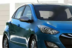 Накладки на дзеркала без поворотника (2 шт., нерж.) OmsaLine - Італійська нержавійка для Hyundai I-30 2012-2017 рр