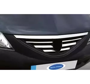 Накладки на решітку радіатора (нерж.) OmsaLine - Італійська нержавійка для Dacia Logan I 2008-2012 рр