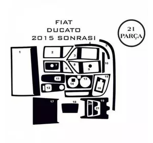 Накладки на панель (2014-2024) Титан для Fiat Ducato 2006-2024 та 2014-2024 рр