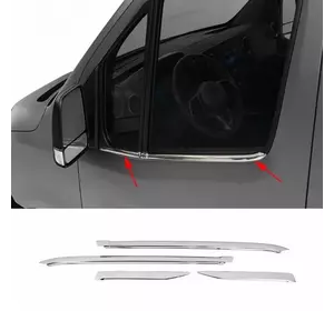 Окантовка стекол (4 шт, нерж) для Mercedes Sprinter W907/W910 2018-2024 рр