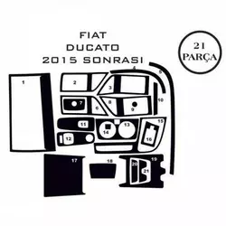 Накладки на панель (2014-2024) Карбон для Fiat Ducato 2006-2024 та 2014-2024 рр