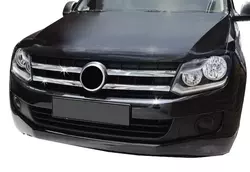 Накладки на решітку 2010-2016 (широкі смужки, 4 шт, нерж) для Volkswagen Amarok рр