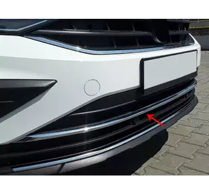 Накладка на передній бампер 2020-2024 (нерж) для Volkswagen Tiguan