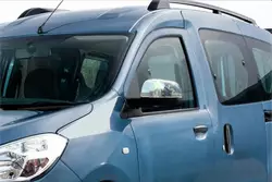 Накладки на дзеркала (2 шт., нерж.) OmsaLine - Італійська нержавійка для Dacia Dokker 2013-2022 рр