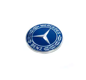 Заглушка замість емблеми на капот Mercedes (синя, 57мм) для Тюнінг Mercedes