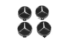 Ковпачки на диски 70/75 мм з кільцем (4 шт, чорні) для Тюнінг Mercedes