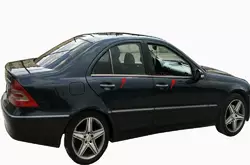 Окантовка стекол (нерж.) 4 шт, Sedan, OmsaLine - Італійська нержавейка для Mercedes C-class W203 2000-2007рр