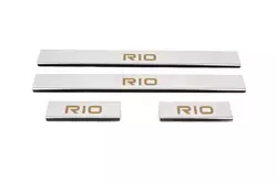 Накладки на пороги Carmos (4 шт., нерж.) для Kia Rio 2005-2011 рр