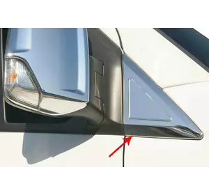 Накладка біля дзеркал (2 шт., нерж) OmsaLine - Італійська нержавійка для Mercedes Sprinter W906 2006-2018 рр