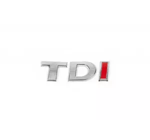 Напис Tdi (косою шрифт) TD - хром, I - червона для Volkswagen Caddy 2010-2015рр