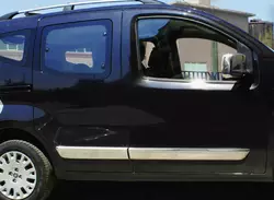 Молдинг дверний (4 шт, нерж) OmsaLine - Італійська нержавійка для Peugeot Bipper 2008-2024 рр